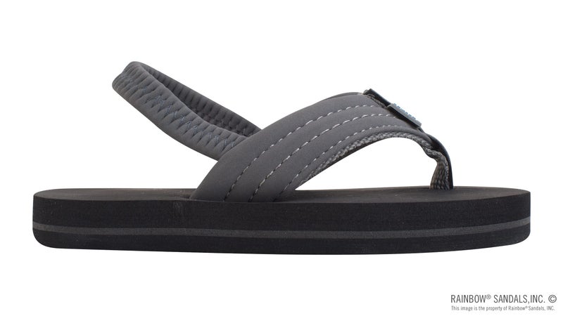 Rainbow Sandals Kid's Grombow's Soft Top Rubber w/Neoprene Strap, Dark Grey, Kid's 05-06 w/backstrap B(M) US - Image 4